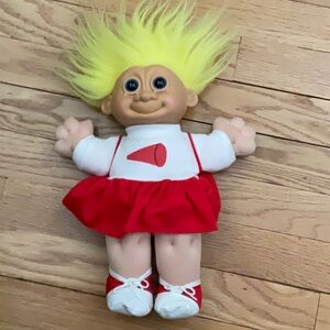 Red and White Troll Doll with Yellow Hair